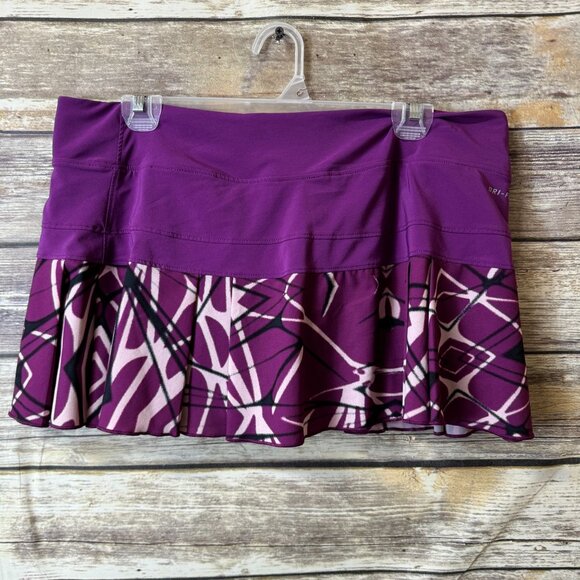 Nike Dri Fit Tennis Skirt Skort XL Extra Large Purple Printed Skort Built in Sho - Picture 1 of 4